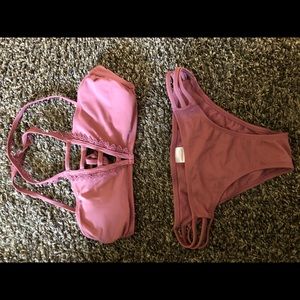 pink tie back bikini (both top and bottoms !!)